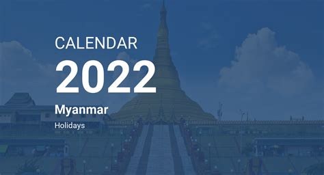 Year 2022 Calendar – Myanmar