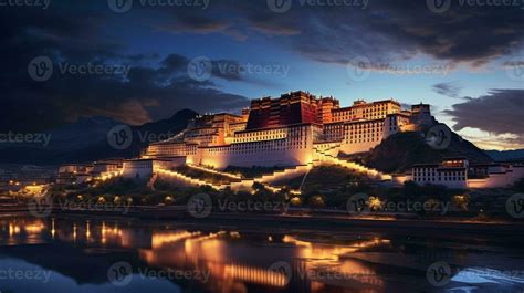 Night view of Potala Palace. Generative AI 32976430 Stock Photo at Vecteezy