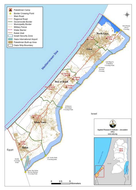 Map of Gaza Strip with other marks | Gaza Strip | Asia | Mapsland ...