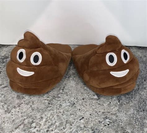 Unisex Poop Emoji Plush Slippers, Home Indoor Pair Slippers Super Soft ...