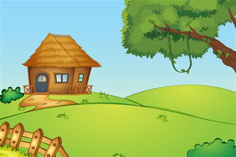 Cartoon House With Grass