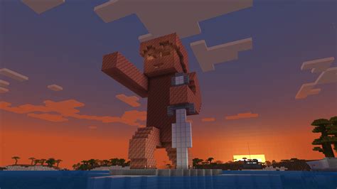 Giant copper statue built entirely in Survival. Utilizing around 1800 copper blocks. : r/Minecraft