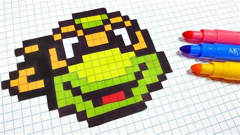 Handmade Pixel Art - How To Draw teenage mutant ninja turtle #pixelart ...