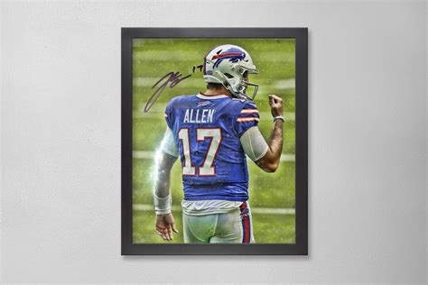 Josh Allen Buffalo Bills Poster Art Autographed NFL 4x6, 5x7, 8x10 ...