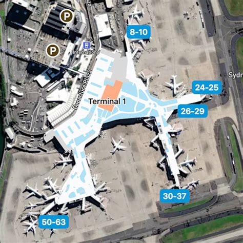 Sydney Kingsford Smith Airport SYD Terminal 1 Map