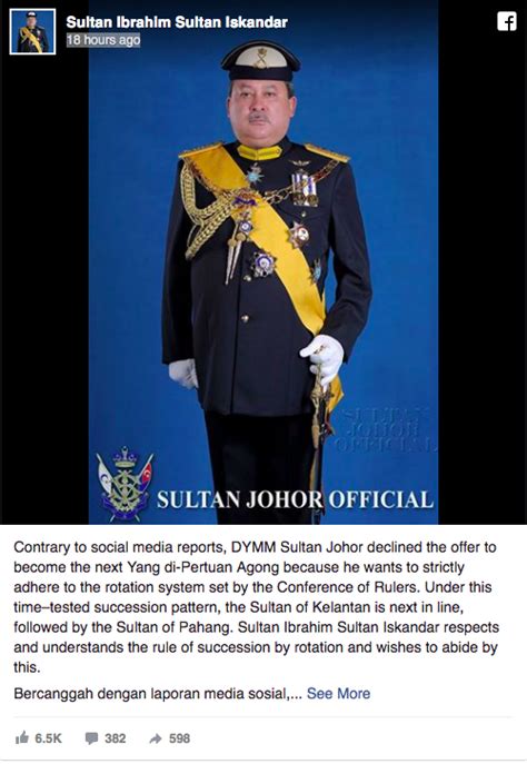 Who Offered Johor Sultan To Take Up The Next Agong Post?