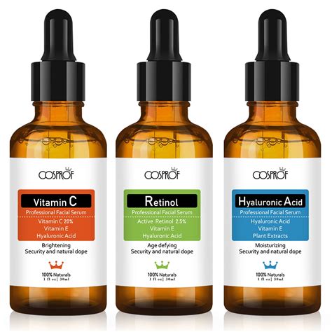 Anti Aging Serum Combo Pack - Vitamin C Serum - Retinol Serum - Hyaluronic Acid Serum - (3 x 1 ...