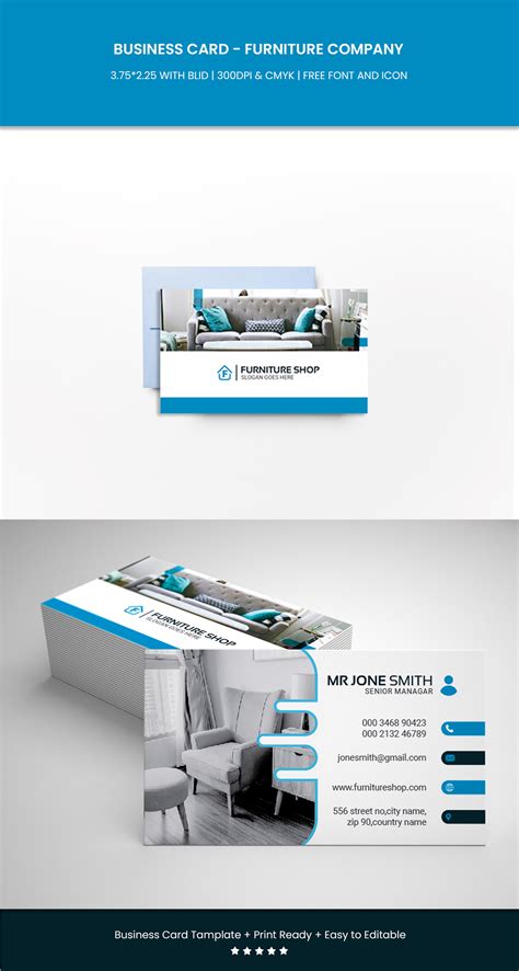 Furniture business card design on Behance