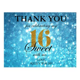 Sweet 16 Thank You Cards - Invitations, Greeting & Photo Cards | Zazzle