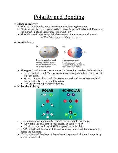 Polarity and Bonding