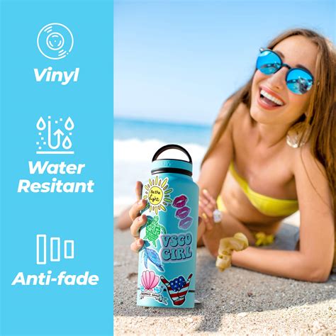 Five and 2 100 Pack Water Bottle Stickers Waterproof Stickers VSCO ...