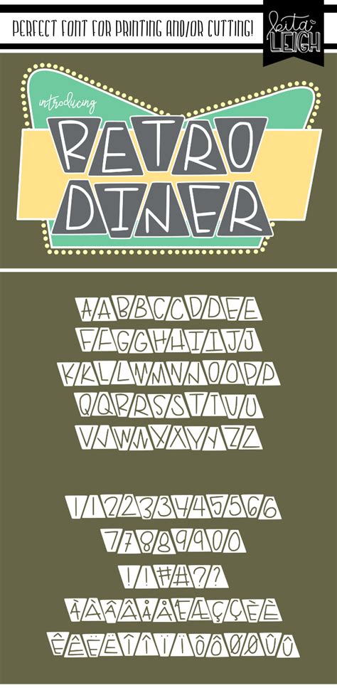 Retro Diner (61347) | Display | Font Bundles | Retro diner, Retro ...