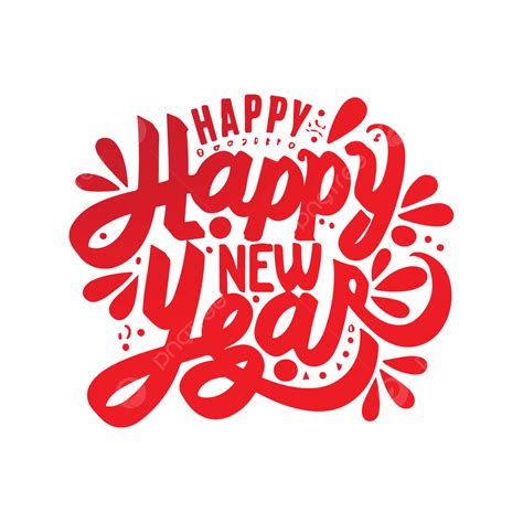 Happy New Year Typographic PNG, Vector, PSD, and Clipart With Transparent Background for Free ...