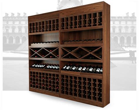 Solid Wood Wine Storage Racks Showcase / Commercial Wine Racks Nostalgic Style