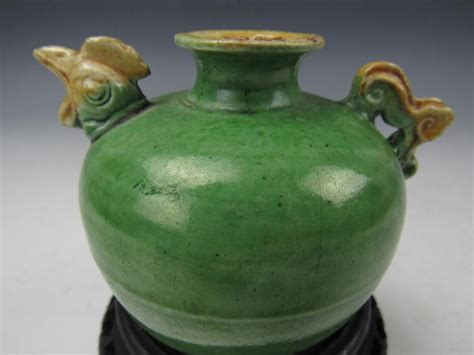 Sold Price: A Chinese Antique Green Glaze Rooster Head Porcelain Pot ...