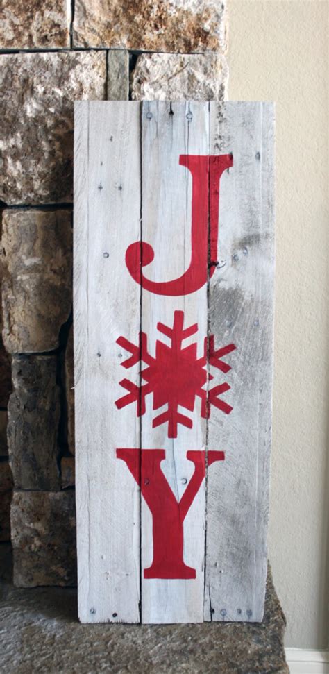 Rustic Reclaimed Wood Christmas Sign Reclaimed Wood Joy Art - Etsy