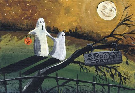 Ghosts Spooky Path Painting by Follow Themoonart - Fine Art America