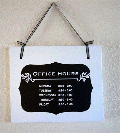 Office Hours Signage