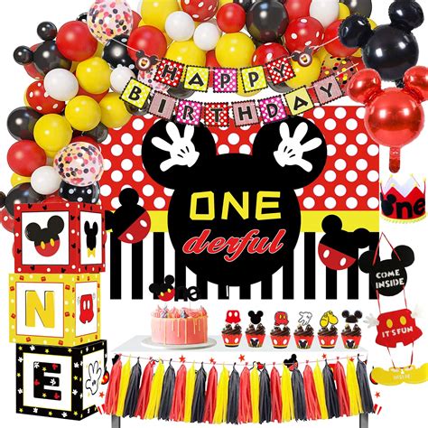 Buy Mickey 1st Birthday Party Supplies - Mickey Theme Mouse Party ...