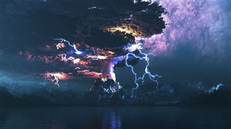 Volcano Lightning Wallpapers - Top Free Volcano Lightning Backgrounds - WallpaperAccess