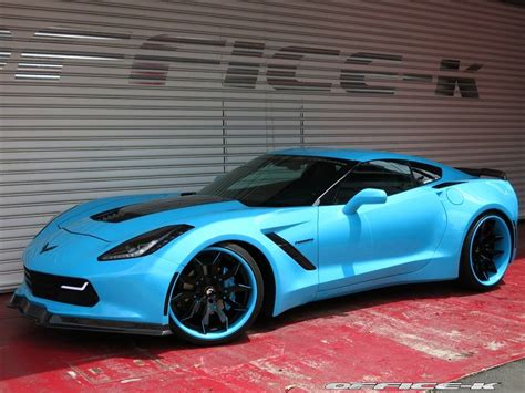 Blue Corvette C7 Stingray Widebody by Office-K - GTspirit