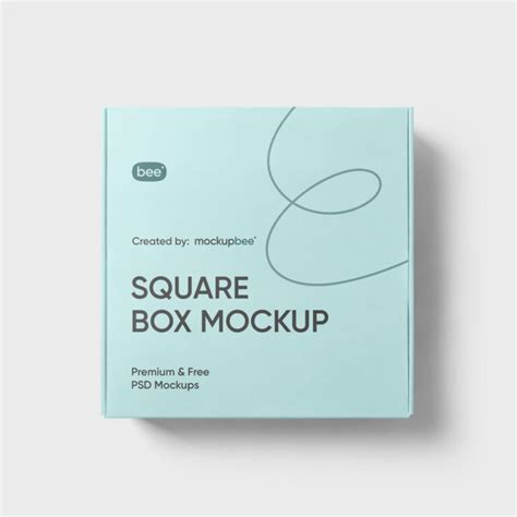 Free Square Box Mockup - mockupbee