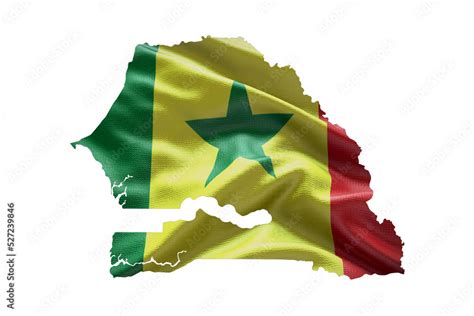 Senegal map outline icon. PNG alpha channel. Country with national flag ...