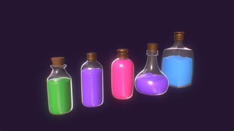 Pack of stylized potions - Buy Royalty Free 3D model by cpineda3d [3c993f6] - Sketchfab Store
