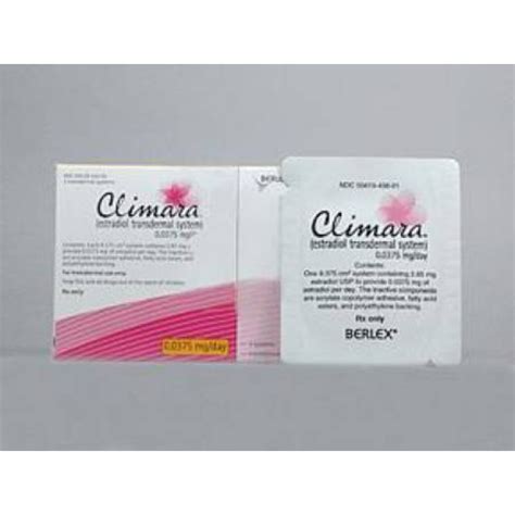 Climara Estrogen Estradiol 0.375 mg / 24 Hour Transdermal Patch Carton 4 Patches - SupremeMed