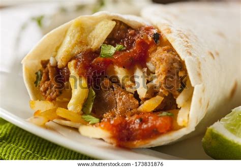 Hearty Chorizo Breakfast Burrito Eggs Cheese Stock Photo (Edit Now) 173831876