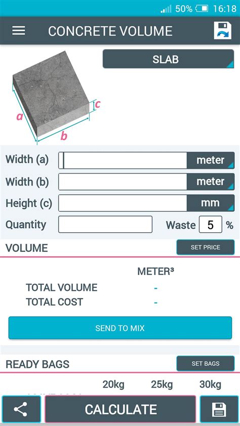 Concrete Calculator for Android - APK Download