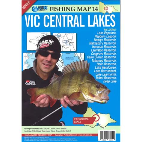 AUSTRALIAN FISHING NETWORK Highly Detailed Victorian Central Lakes Fishing Map $19.95 - PicClick AU