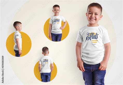 4 Kids T-Shirt Mockups for Boys plantilla de Stock | Adobe Stock