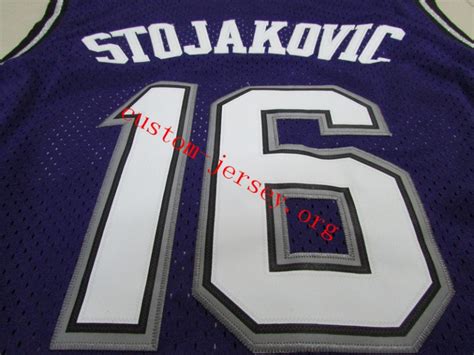 #16 Peja Stojakovic throwback basketball jersey purple, white