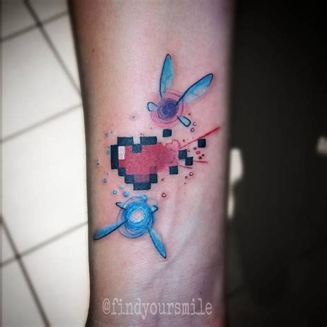 Zelda 8 Bit Heart Tattoo