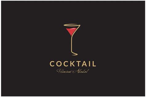 Cocktail Glass Vintage Logo Design Graphic by sore88 · Creative Fabrica