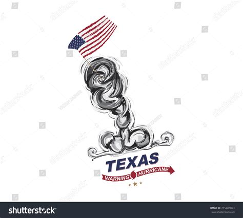 Warning Hurricane Texas Figure Tornado Flag Stock Vector (Royalty Free) 715485823 | Shutterstock