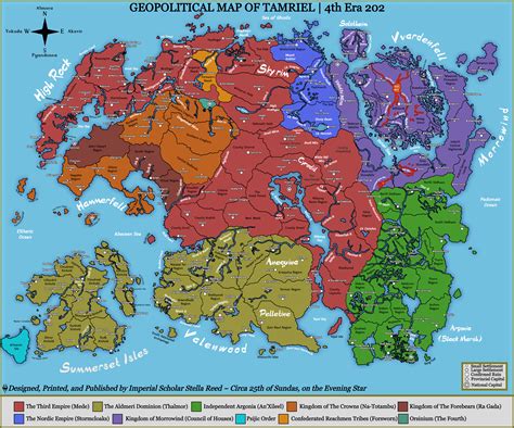 Incredibly Detailed Geopolitical Map Of Tamriel, 4th Era, 51% OFF