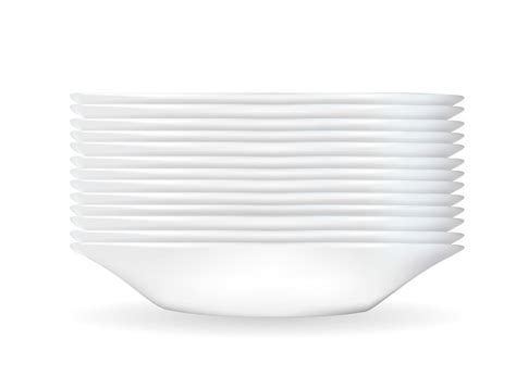 Realistic 3D model of a deep white dish. Vector Illustration 2796156 Vector Art at Vecteezy