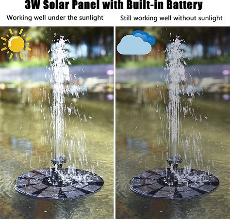 Solar Fountain Pump With Led Lights,3w Freestanding Floating Solar ...