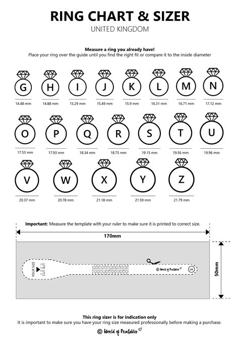 Printable Ring Size Chart - Find Your Ring Size Easy