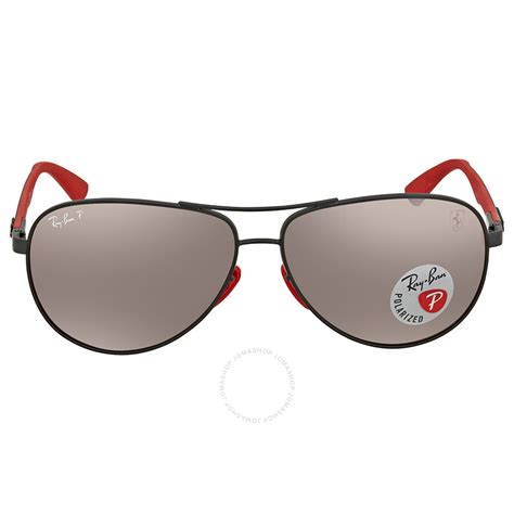 Ray Ban Scuderia Ferrari Silver Mirror Chromance Aviator Sunglasses ...