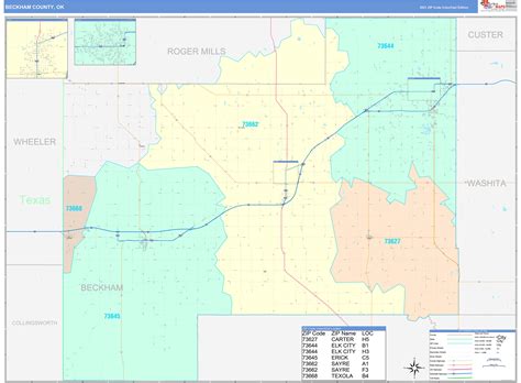 Beckham County, OK Wall Map Color Cast Style by MarketMAPS - MapSales.com