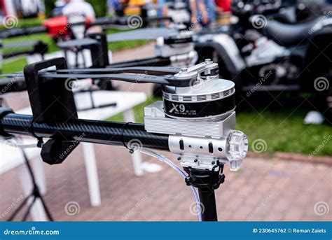 Professional Agriculture Drone on the Green Field Editorial Photography - Image of helicopter ...