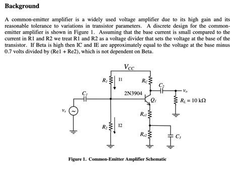 Common emitter amplifier design problems in architecture