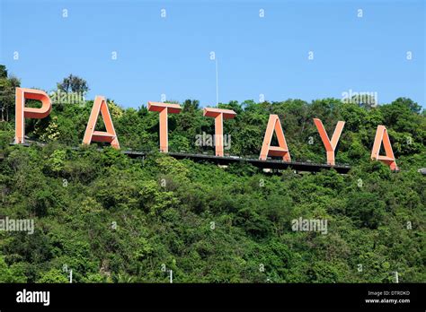 Red Pattaya sign in Pattaya, Thailand, Asia Stock Photo - Alamy