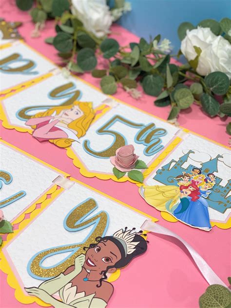 Happy Birthday Banner Disney Princesses Theme Party - Etsy