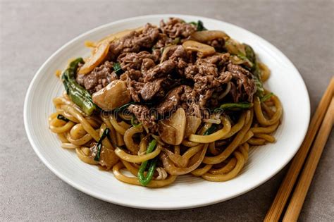 Chinese Stir-fry with Beef Brisket Point and Mung Bean Sprouts Stock ...