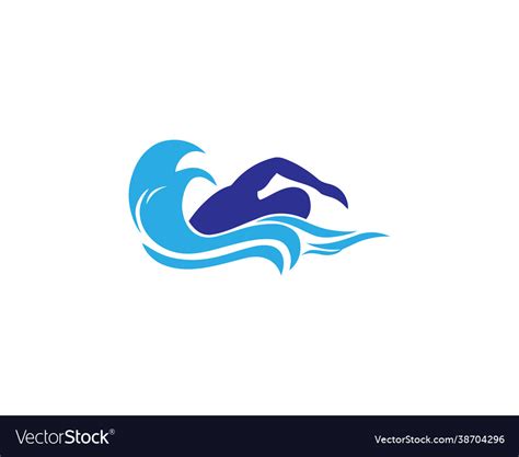 Swimming pool logo template design Royalty Free Vector Image