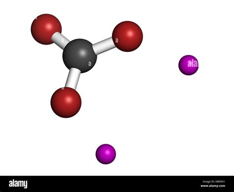 Lithium carbonate (Li2CO3) bipolar disorder drug, chemical structure ...